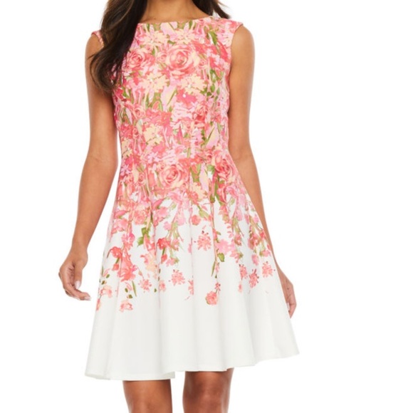 Danny & Nicole Dresses & Skirts - Sleeveless Floral Fit And Flare Short Dress